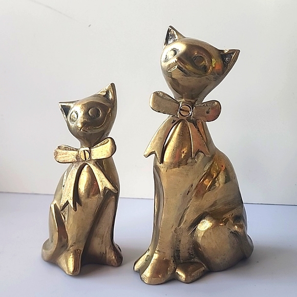 2 pieces of Brass Decorative Cats. - Picture 1 of 7